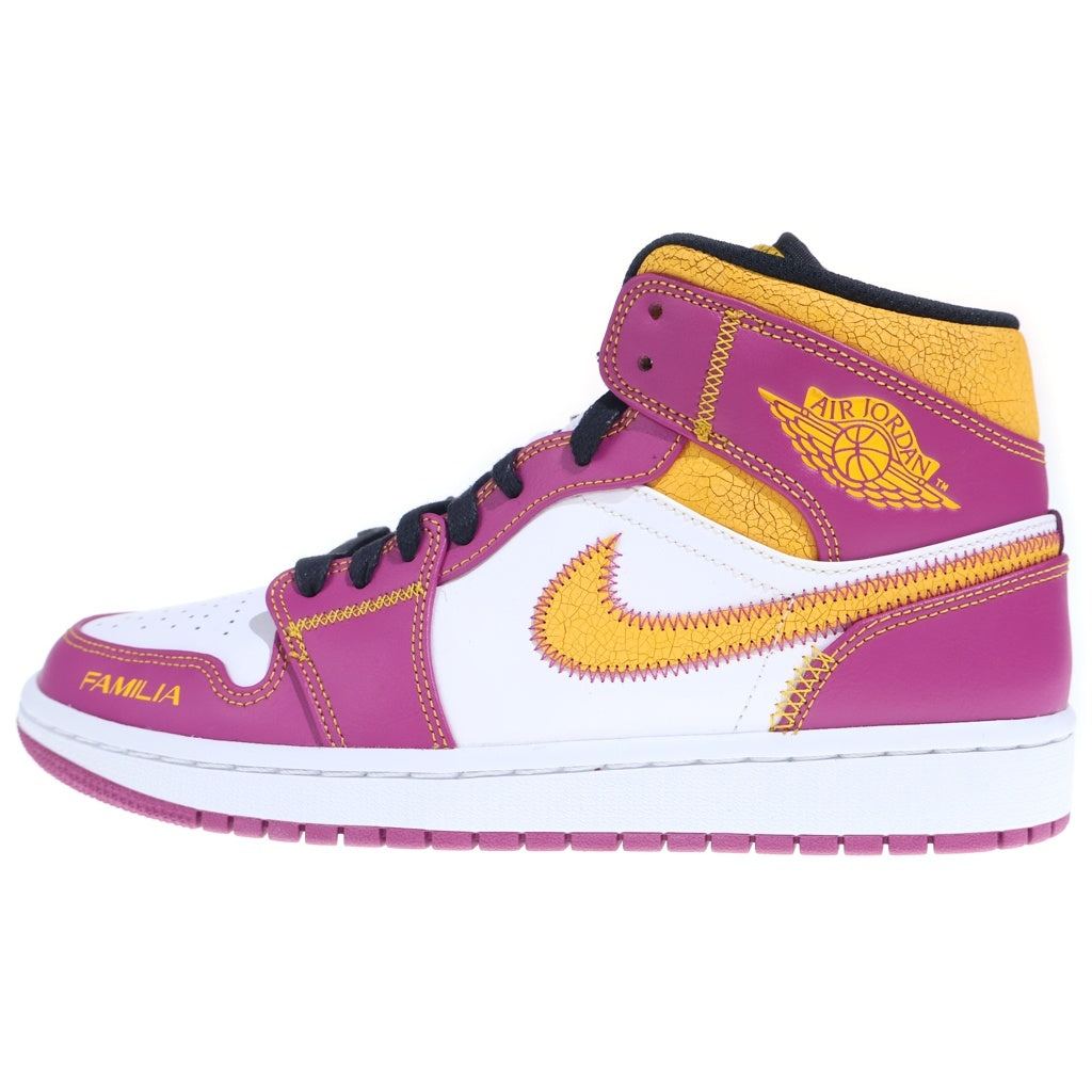 NIKE(ナイキ) AIR JORDAN 1 MID DOD DIA DE LOS MUERTOS DC0350-100 エアジョーダン1 ディア デ ムエルトス ミッドカットスニーカー パープル/イエロー US9/27cm