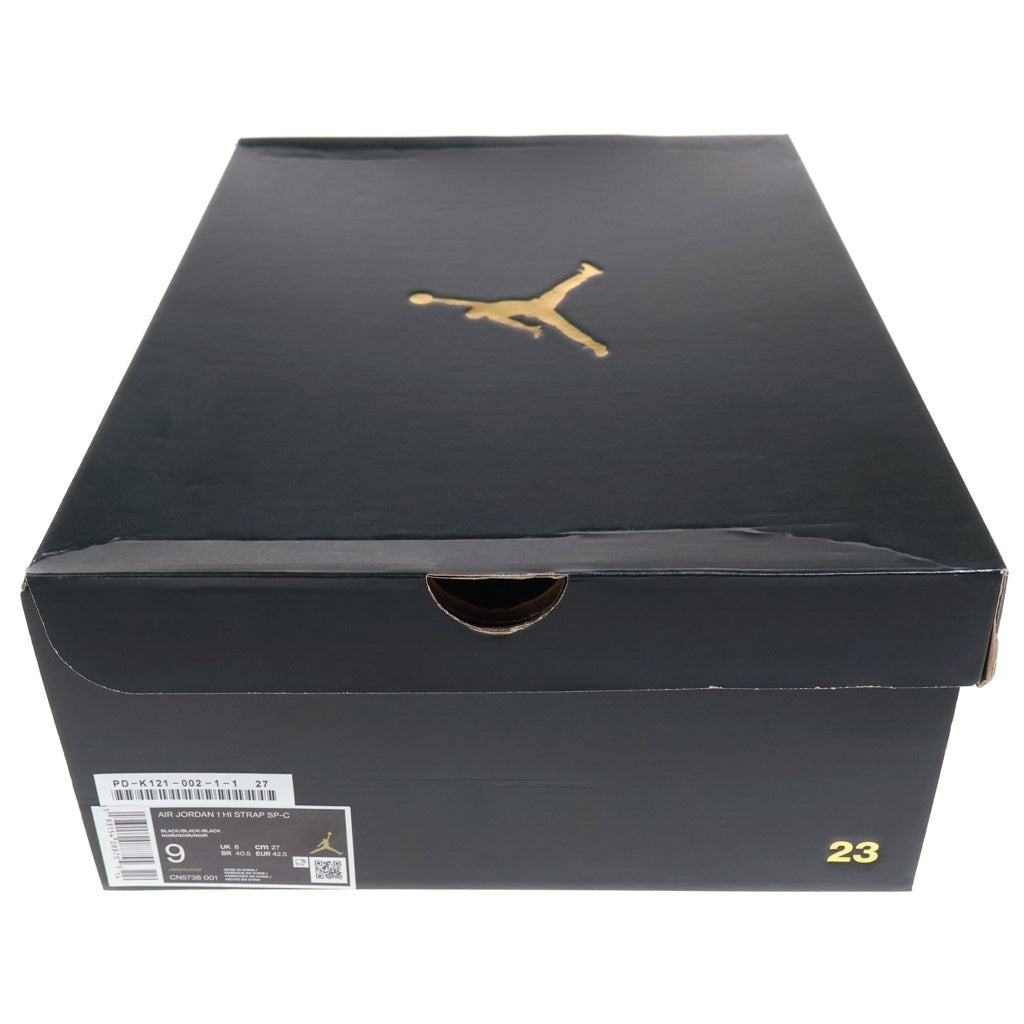 NIKE(ナイキ) ×COMME des GARCONS AIR JORDAN1 HI STRAP SP-C CN5738-001 コムデギャルソン エアジョーダン1 ストラップ ハイカットスニーカー ブラック US9/27cm