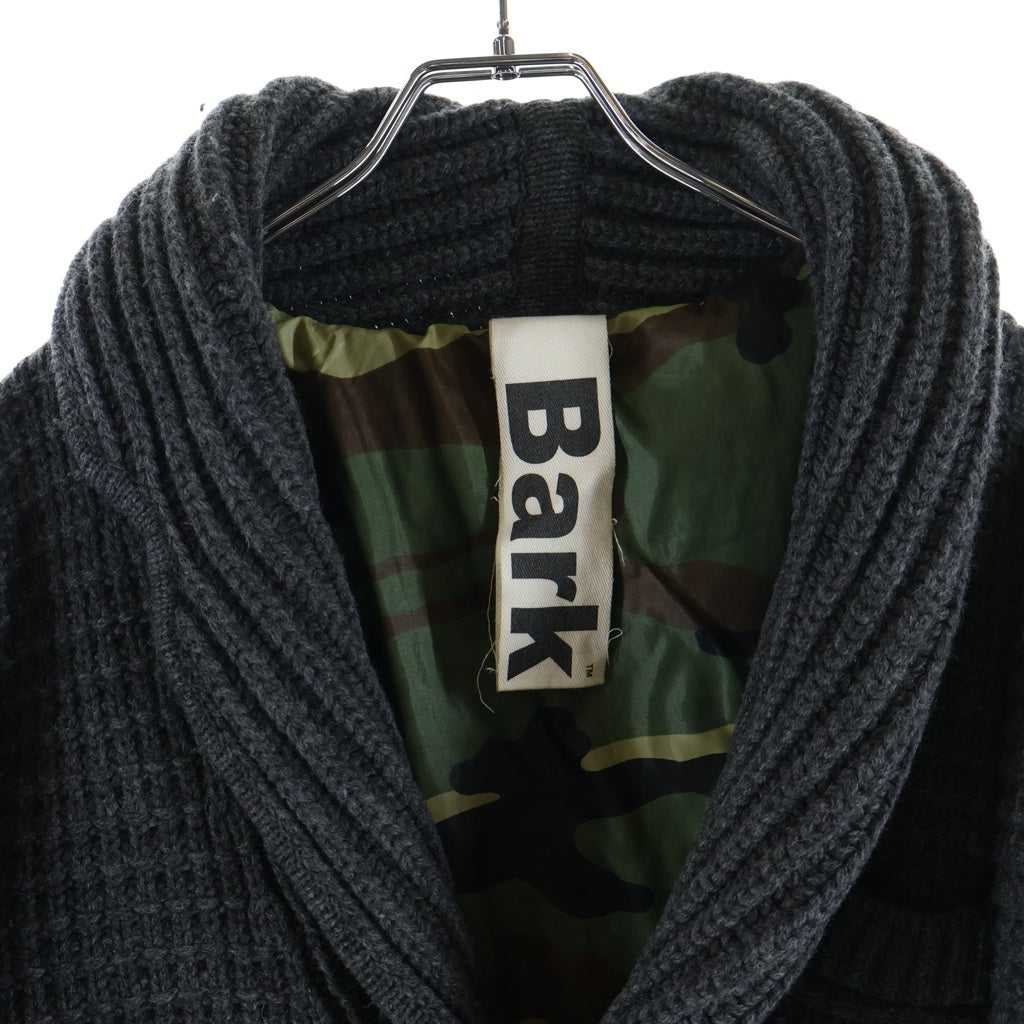 Bark(バーク) リブ編み ニットジャケット 裏地カモ柄ライナー グレー 00131678-0006