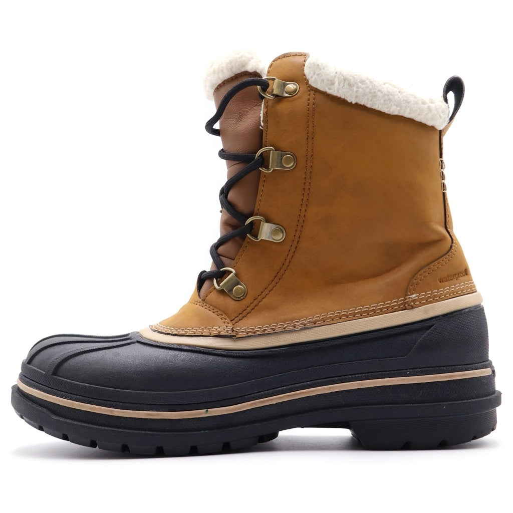Crocs(クロックス) レザーハイカット ウィンターブーツ ブラウン