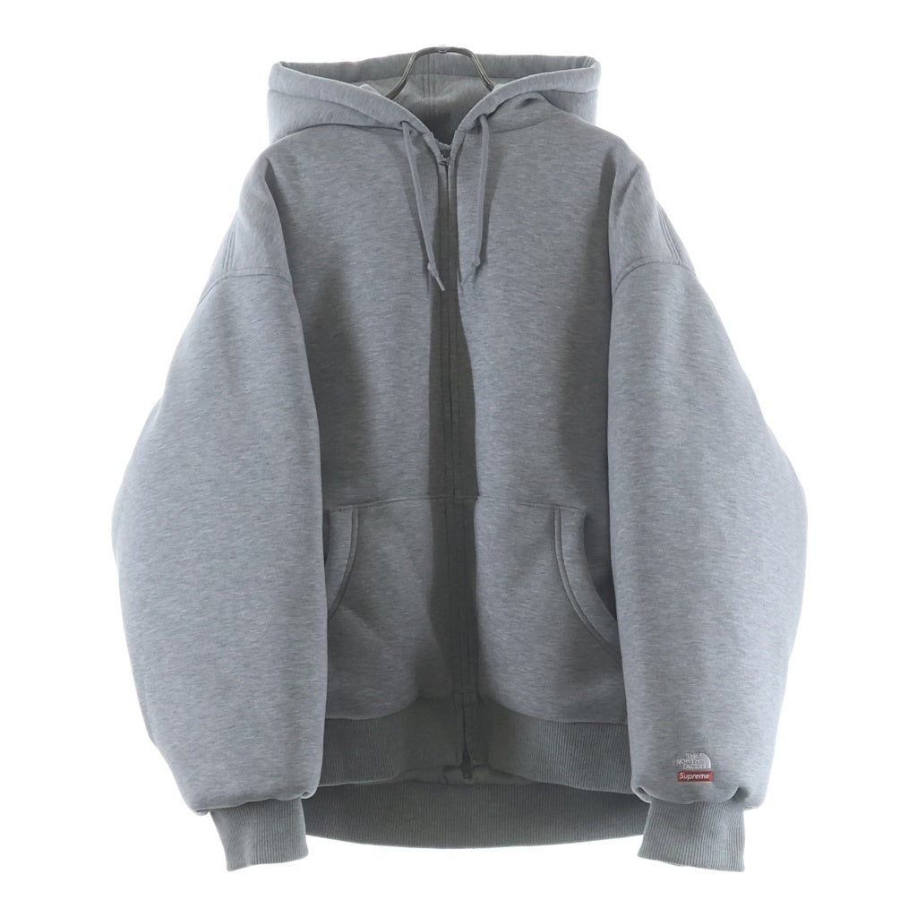 SUPREME(シュプリーム) 24AW ×THE NORTH FACE Down Filled Zip Up Hooded Sweatshirt ザノースフェイス ダウンフィルド スウェットフーデッドジャケット グレー NY52400I