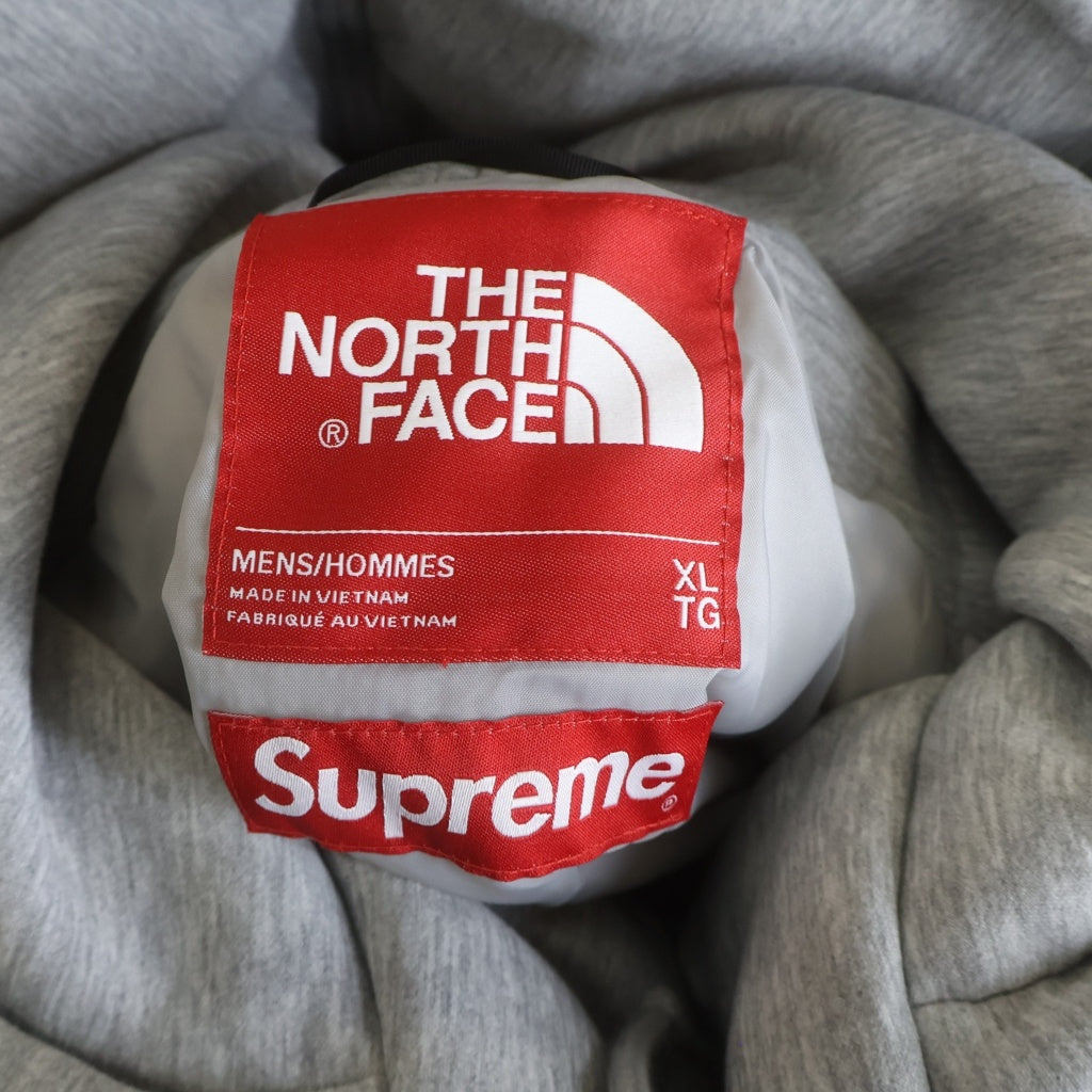 SUPREME(シュプリーム) 24AW ×THE NORTH FACE Down Filled Zip Up Hooded Sweatshirt ザノースフェイス ダウンフィルド スウェットフーデッドジャケット グレー NY52400I