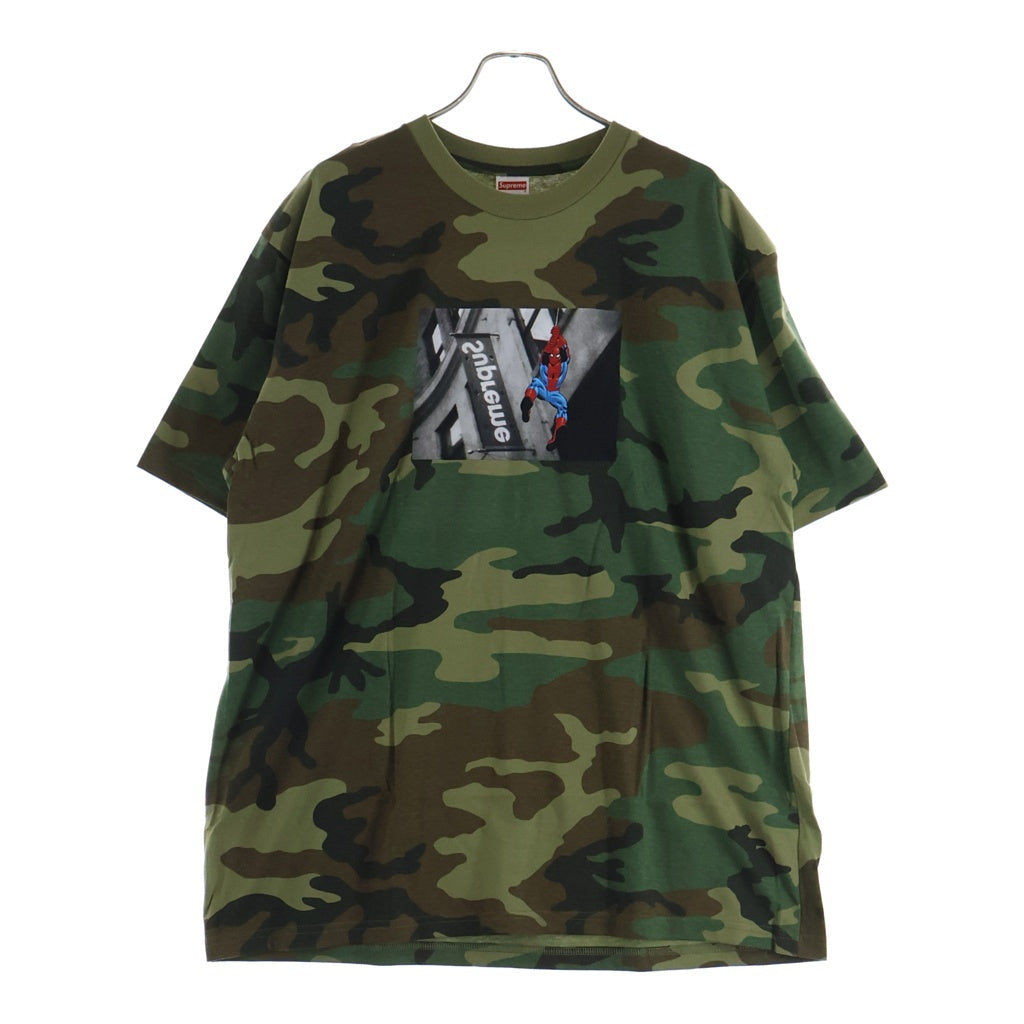 SUPREME(シュプリーム) 26SS Spider-Man Tee スパイダーマン プリントロゴ 半袖Tシャツ カモ柄 マルチカラー