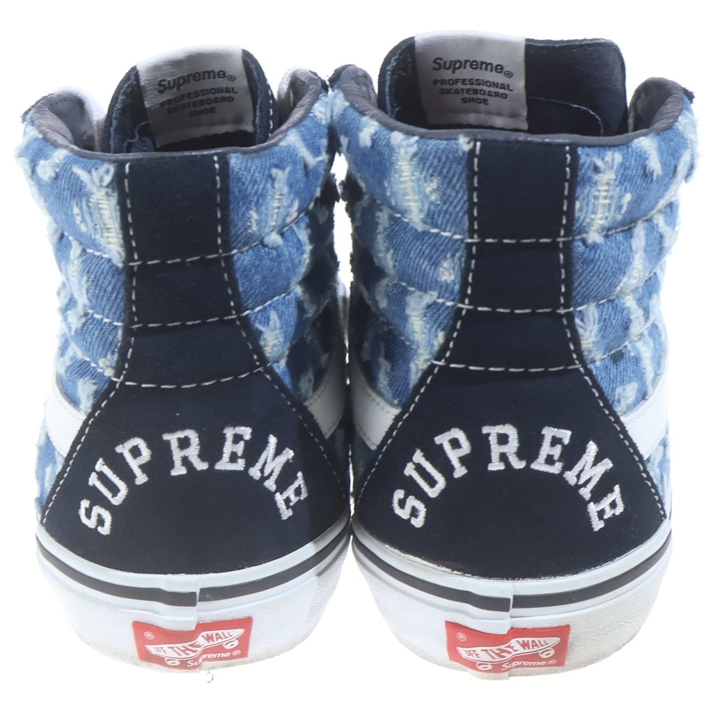 SUPREME(シュプリーム) 20SS ×VANS SK8-HI PRO Hole Punch Denim ヴァンズ スケーター デニム ハイカットスニーカー ブラック/インディゴ US11/29cm 721454