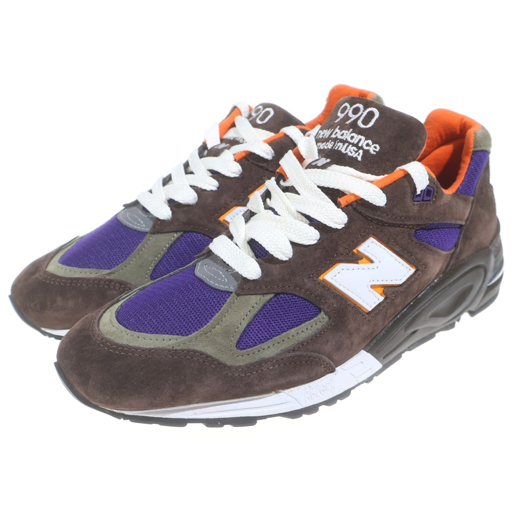 New Balance(ニューバランス) 990V2 スウェード/メッシュ ローカットスニーカー ブラウン/パープル/オレンジ US11/29cm M990BR2