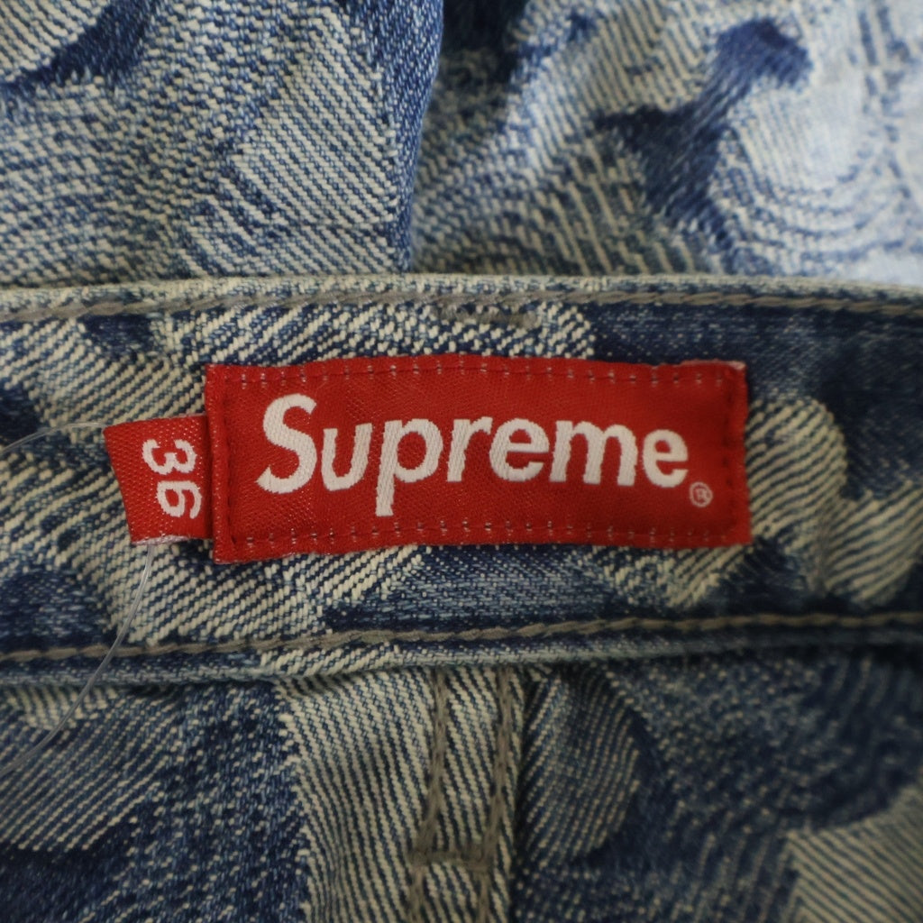SUPREME(シュプリーム) 23SS Flames Jacquard Baggy Denim Short フレイム ジャガードロゴ デニムバギーショーツ ハーフパンツ インディゴ