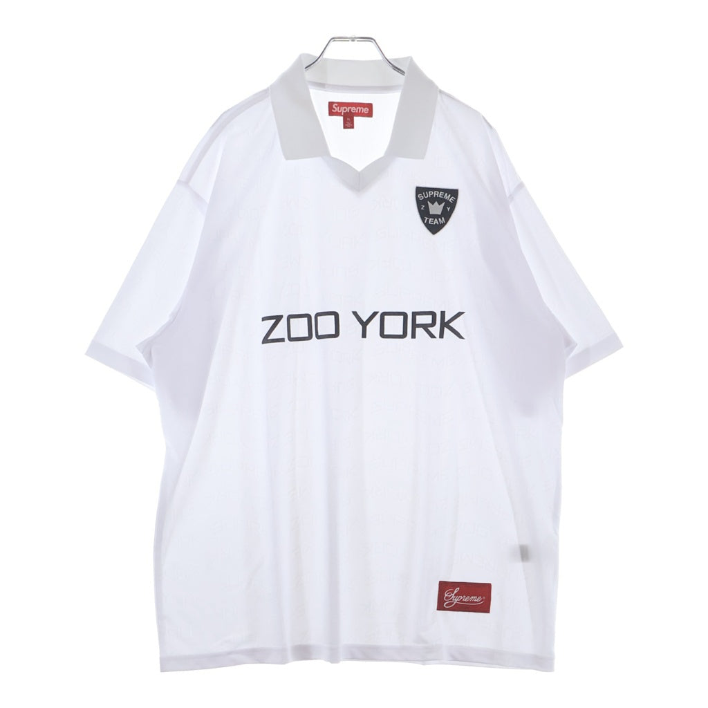 SUPREME(シュプリーム) 25SS Zoo York Soccer Jersey ズーヨーク サッカージャージ 総柄ロゴ 半袖ポロシャツ ホワイト