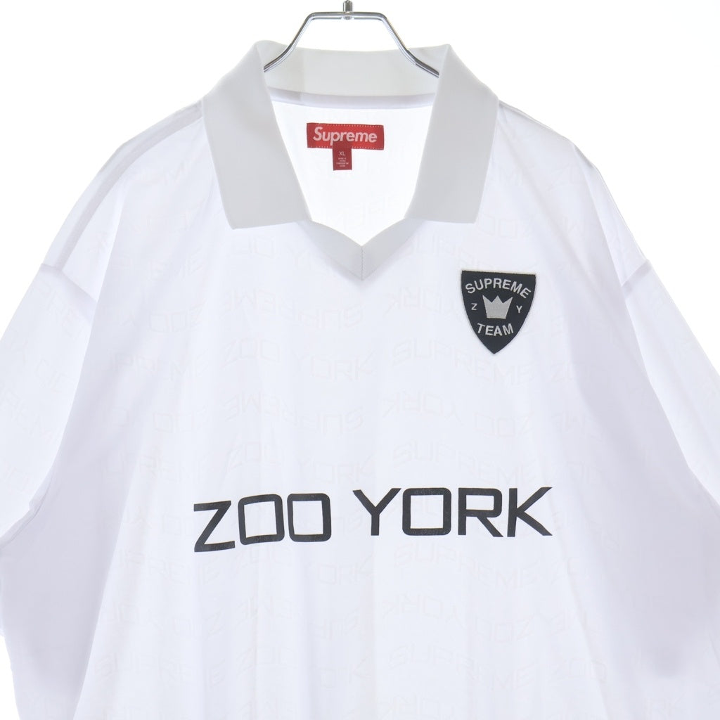SUPREME(シュプリーム) 25SS Zoo York Soccer Jersey ズーヨーク サッカージャージ 総柄ロゴ 半袖ポロシャツ ホワイト