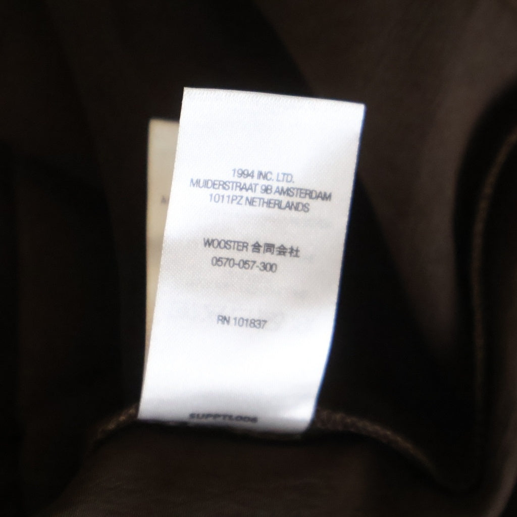 SUPREME(シュプリーム) 22SS Satin Zip Up S/S Shirt パッチロゴ フロントジップ サテン 半袖シャツ ブラウン