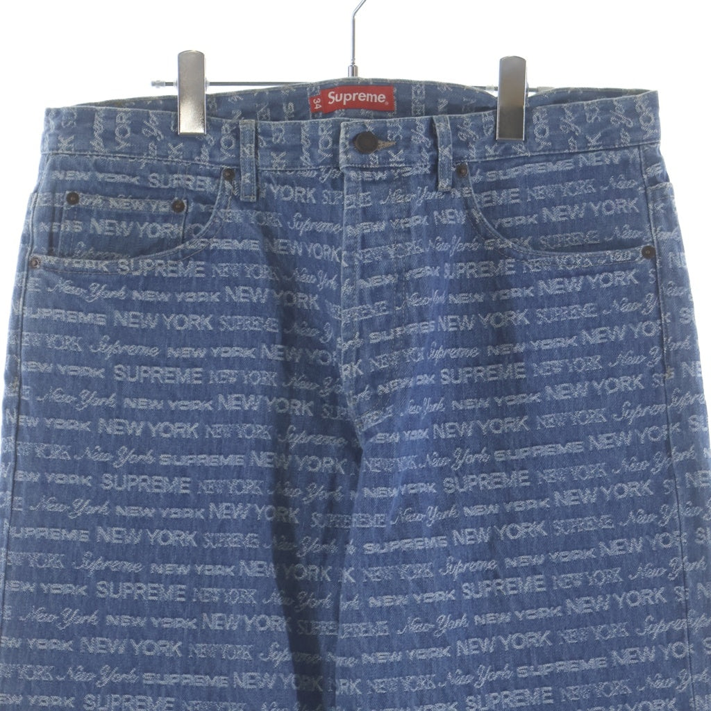 SUPREME(シュプリーム) 22SS Multi Type Jacquard Regular Jean マルチタイプ ジャガードロゴ レギュラージーンズ デニムパンツ インディゴ