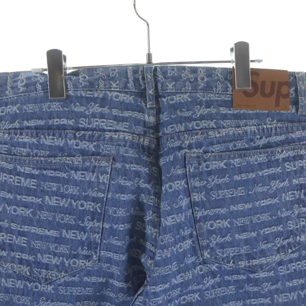SUPREME(シュプリーム) 22SS Multi Type Jacquard Regular Jean マルチタイプ ジャガードロゴ レギュラージーンズ デニムパンツ インディゴ