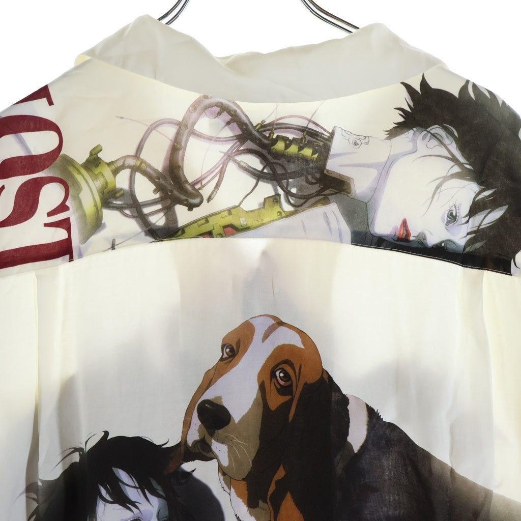 WACKO MARIA(ワコマリア) 24SS ×GHOST IN THE SHELL 2 INNOCENCE HAWAIIAN SHIRT TYPE-1 攻殻機動隊イノセンス プリントロゴ レーヨン半袖シャツ ホワイト