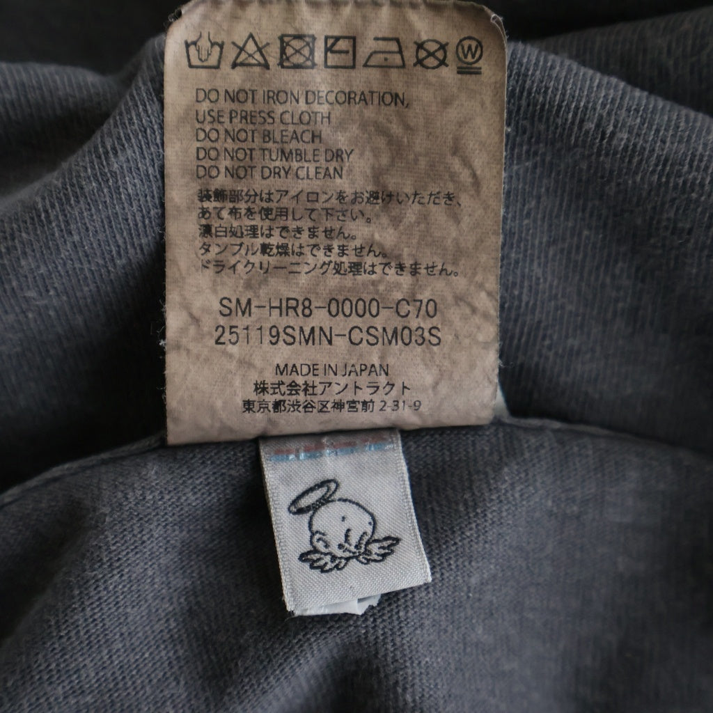 SAINT MICHAEL(セントマイケル) 25SS ×STHD. FEARLESS SS TEE ネイバーフッド加工 プリントロゴ半袖Tシャツ カットソー グレー SM-HR8-0000-C70