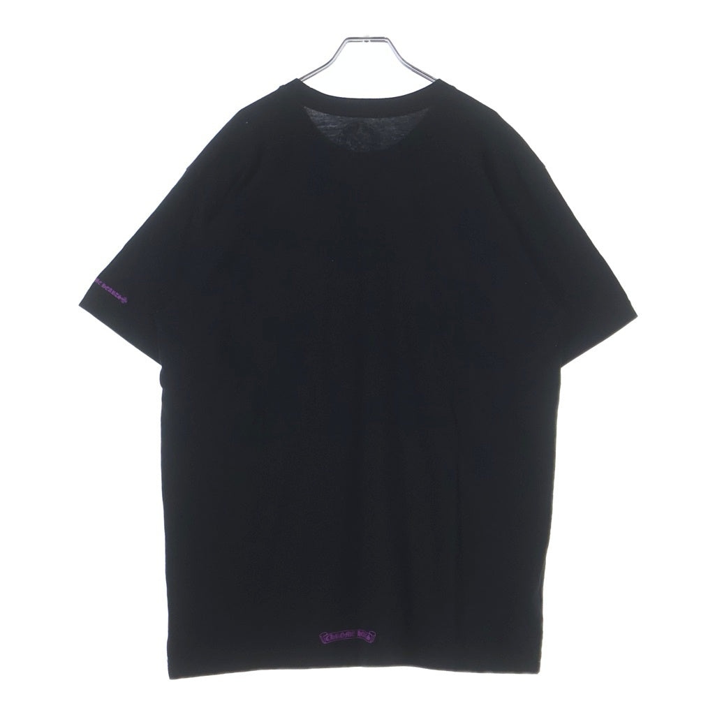 CHROME HEARTS(クロムハーツ) NECK LOGO SS ネックロゴ プリント 半袖Tシャツ カットソー ブラック/パープル