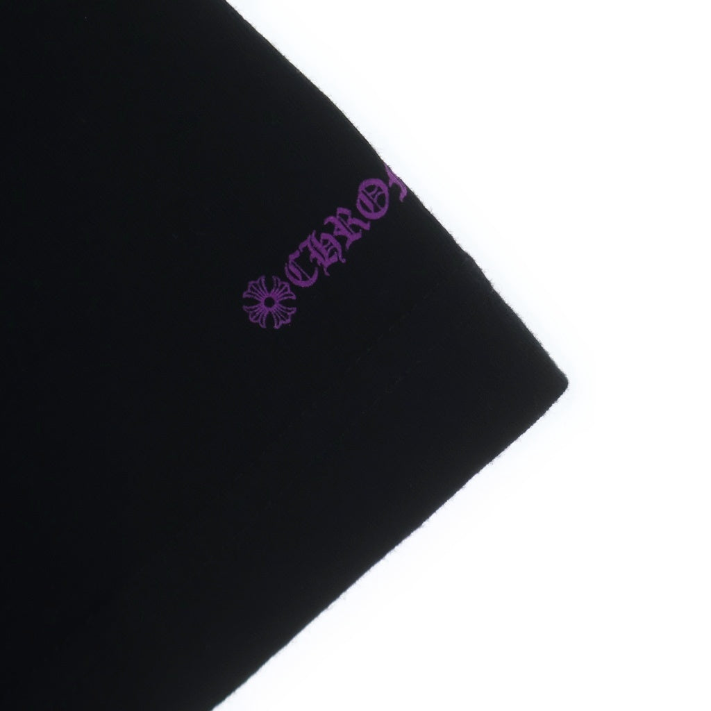 CHROME HEARTS(クロムハーツ) NECK LOGO SS ネックロゴ プリント 半袖Tシャツ カットソー ブラック/パープル