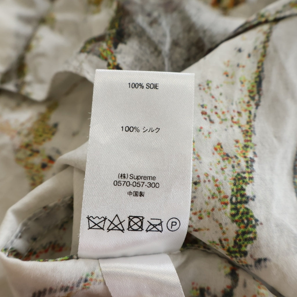 SUPREME(シュプリーム) 20AW Marble Silk S/S Shirt マーブル 総柄 シルク 半袖シャツ ホワイト