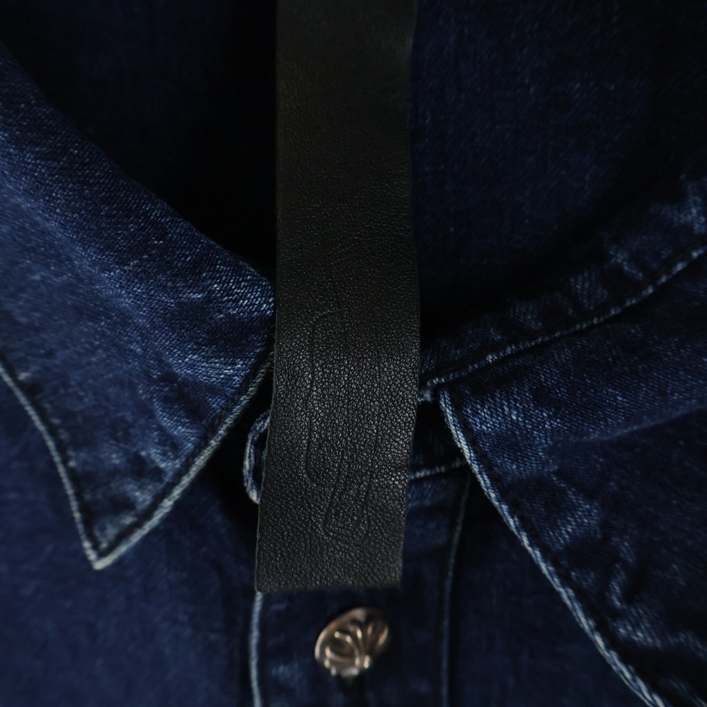 CHROME HEARTS(クロムハーツ) LOOSEENDS LS ルーズエンド 袖クロスパッチ クロスボールボタン デニム長袖シャツ インディゴ