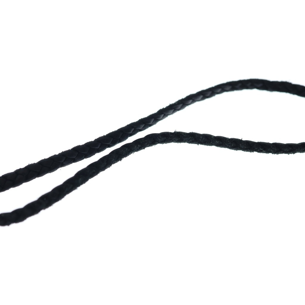 CHROME HEARTS(クロムハーツ) LEATHER BRAID SCROLL ネックレス レザーブレイドネックレス ブラック/シルバー BCA377