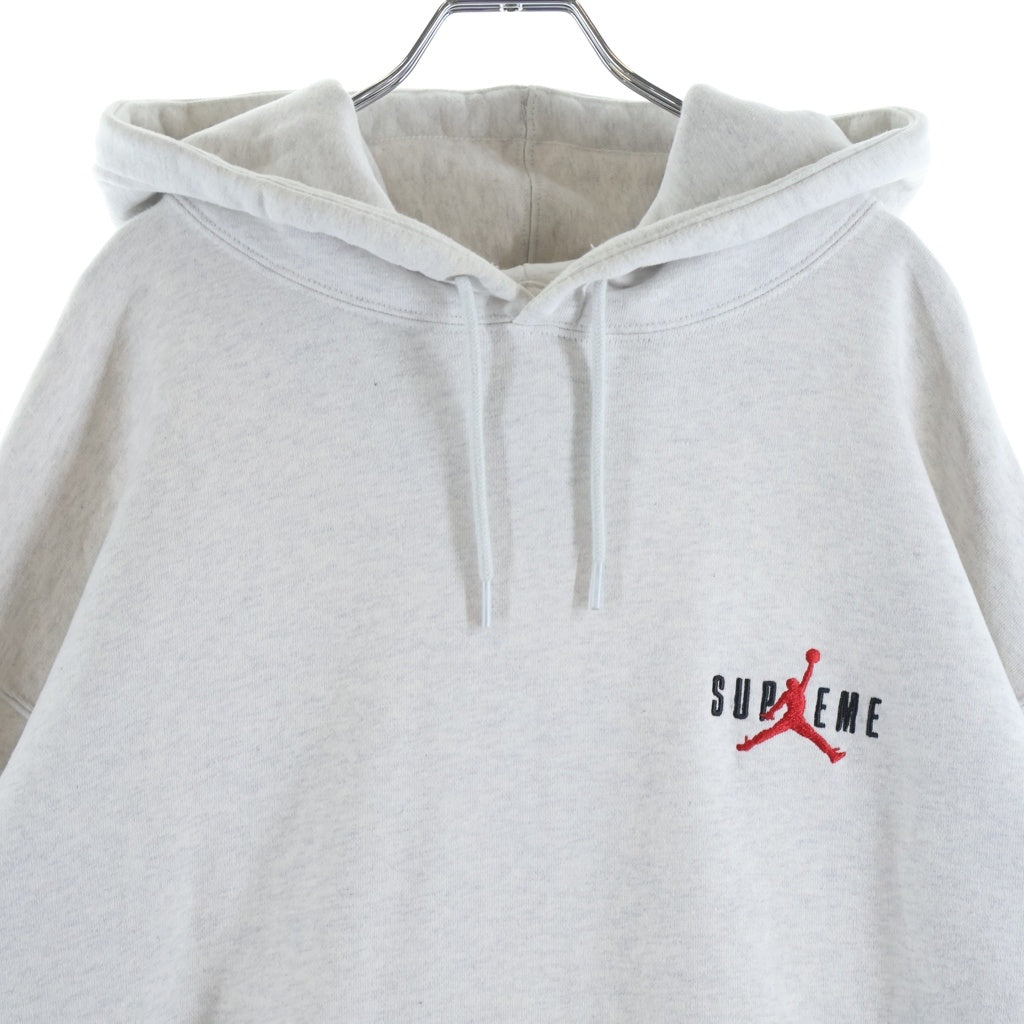 SUPREME(シュプリーム) 24SS ×NIKE Jordan Hooded Sweatshirt ナイキ ジョーダン プリントロゴ スウェットフーデッドシャツ プルオーバーパーカー グレー HF0836-051