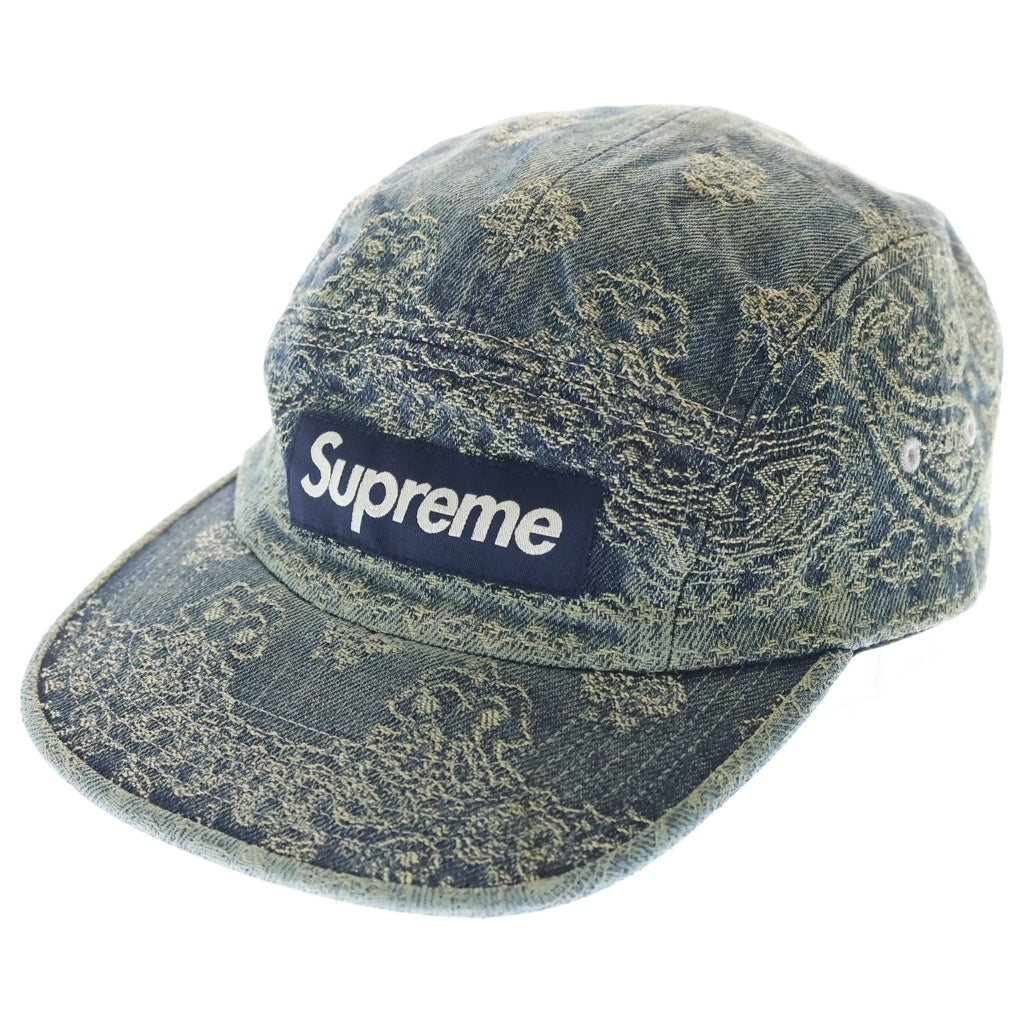 SUPREME(シュプリーム) 25SS Bandana Jacquard Denim Camp Cap バンダナ柄 ジャガードロゴ デニムキャンプキャップ 帽子 インディゴ
