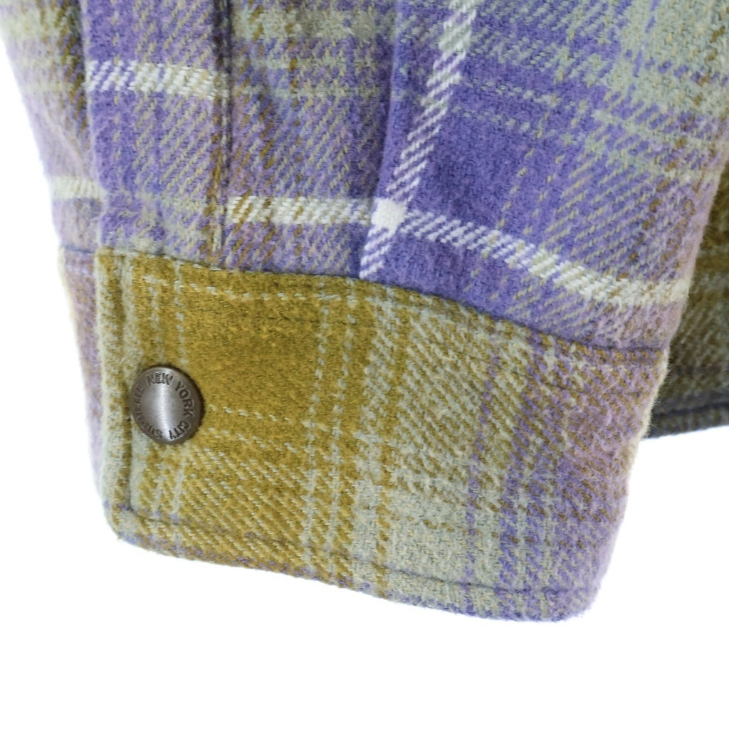 SUPREME(シュプリーム) 22AW Shearling Lined Flannel Shirt 裏地ボア シャーリングリネン フランネル長袖シャツ パープル