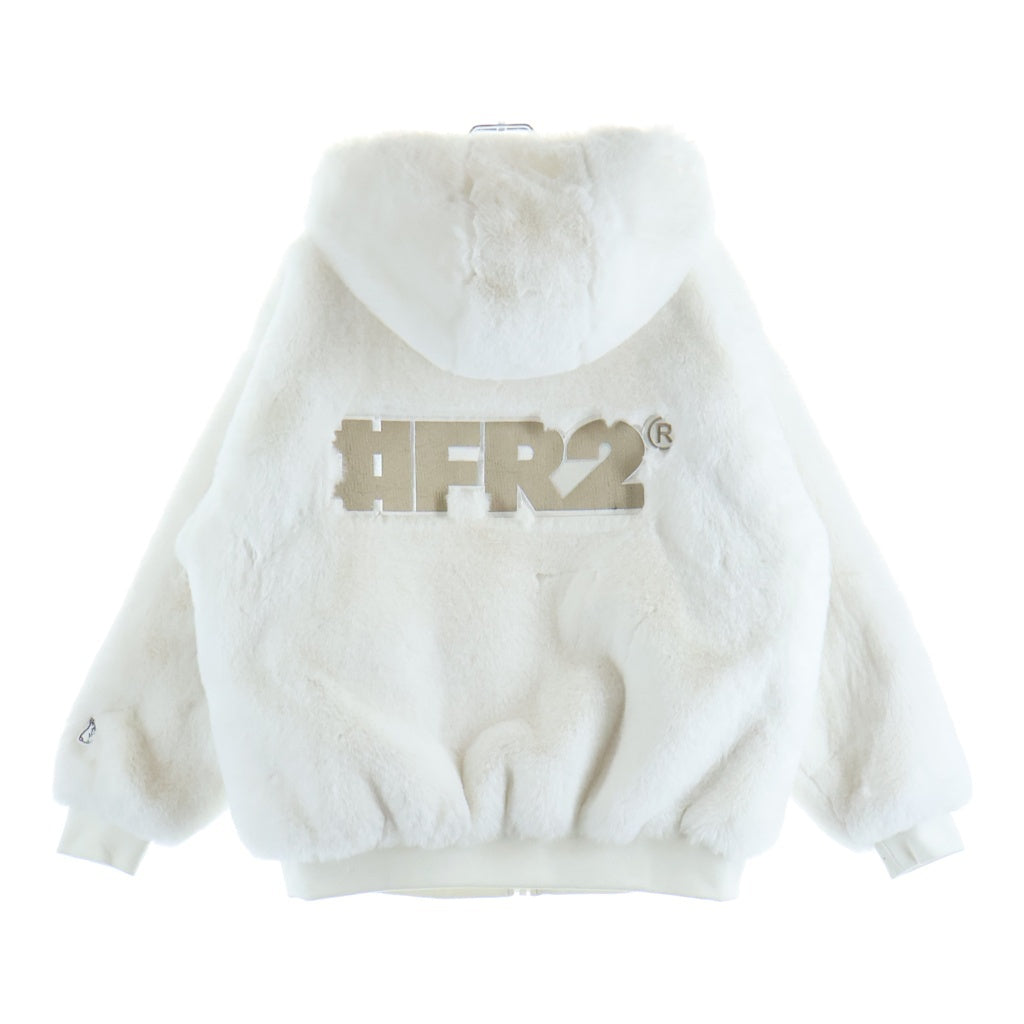 FR2(エフアールツー) 23AW ECO RABBIT FUR BLOUSON 干支 兎 フェイクファー フーデッドブルゾン ジャケット ホワイト