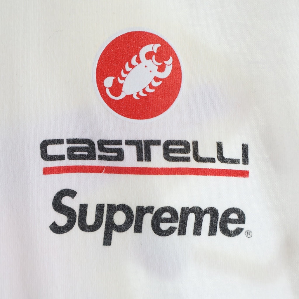 SUPREME(シュプリーム) 25SS ×SpongeBob Castelli Racing L/S Tee スポンジボブ カステリ レーシング プリントロゴ 長袖Tシャツ カットソー ホワイト