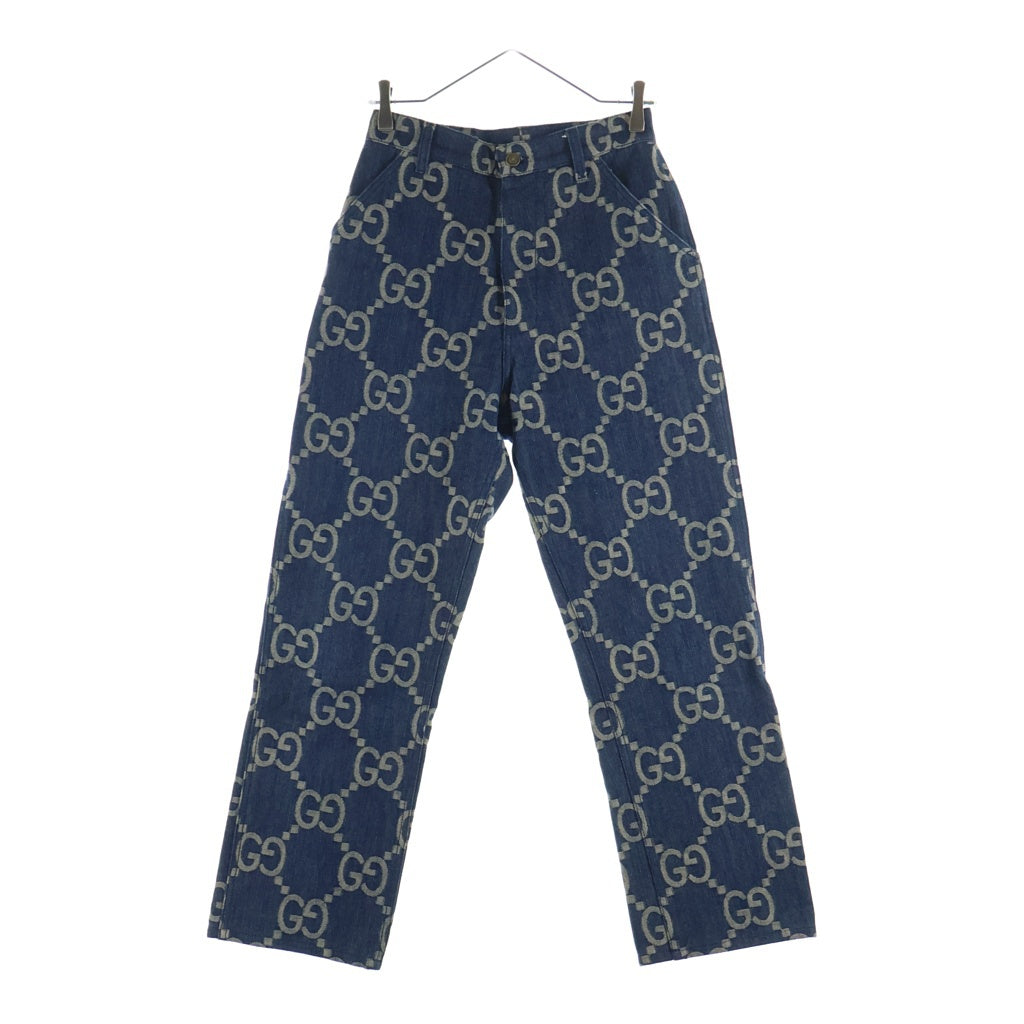 GUCCI(グッチ) 22SS Pineapple Pants パイナップルパンツ 総柄デニムパンツ インディゴ 674340 XDBTY