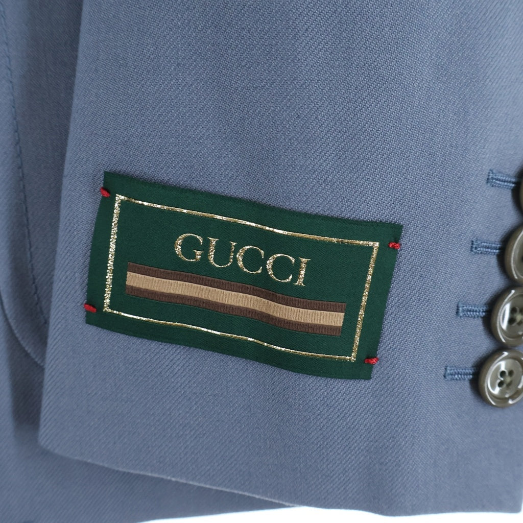 GUCCI(グッチ) ウールツイル シングル テーラードジャケット ライトブルー 665118 ZAABA