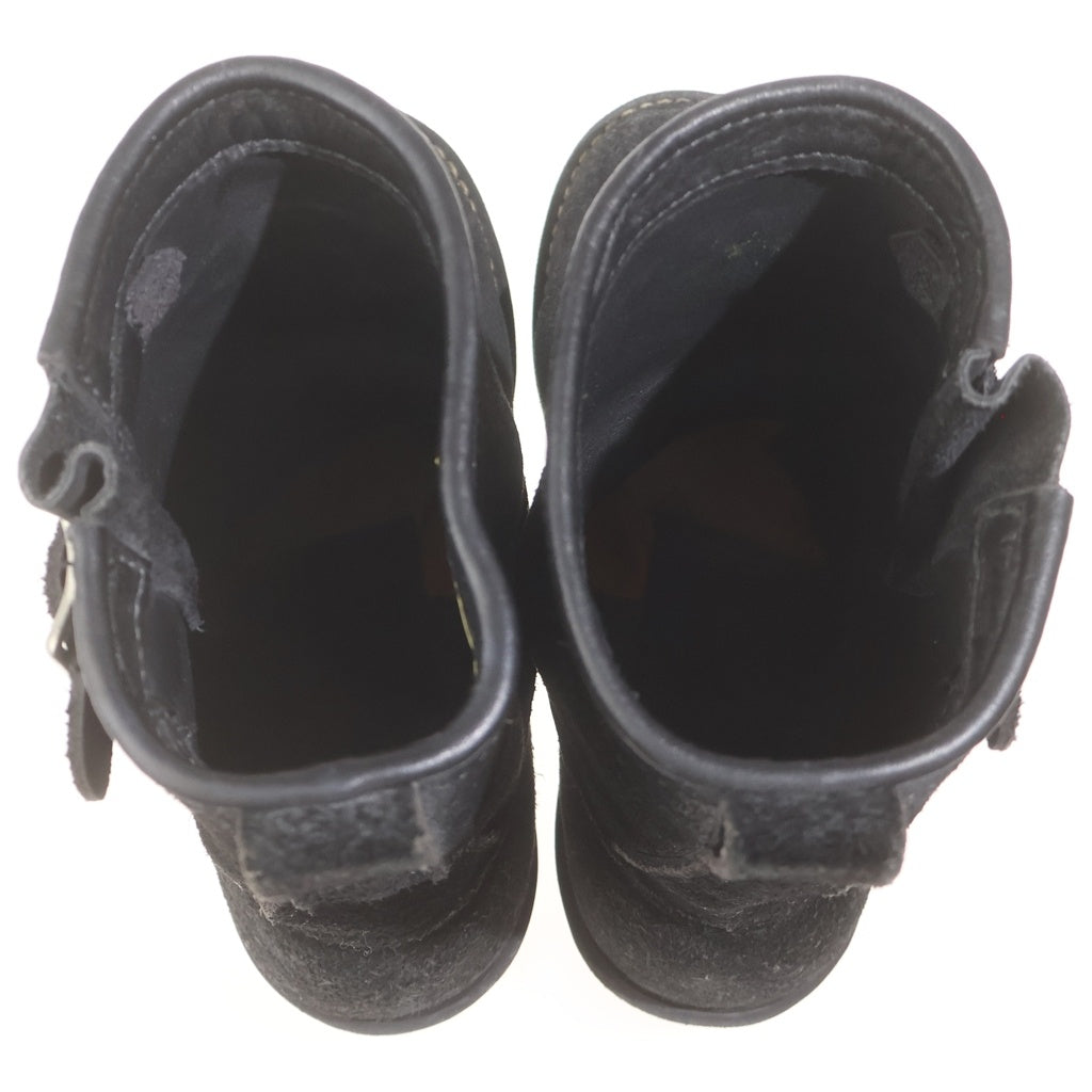 VIBERG(ヴァイバーグ) スタッズ付き 9インチ スエード エンジニアブーツ ラフアウト ブラック