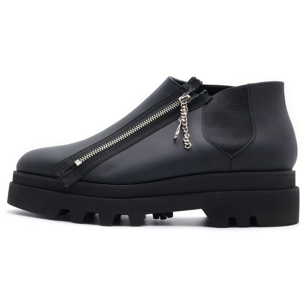 TAKAHIROMIYASHITA The SoloIst.(タカヒロミヤシタザソロイスト) 21AW サイドジップ ラバー ショートチェルシーブーツ ブラック SA0001AW21