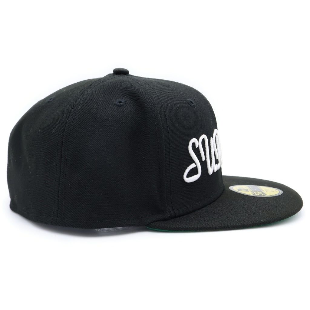 SUPREME(シュプリーム) 18AW ×NEW ERA Classic Script Cap ニューエラ クラシックスクリプト刺繍ロゴ ベースボールキャップ 帽子 ブラック