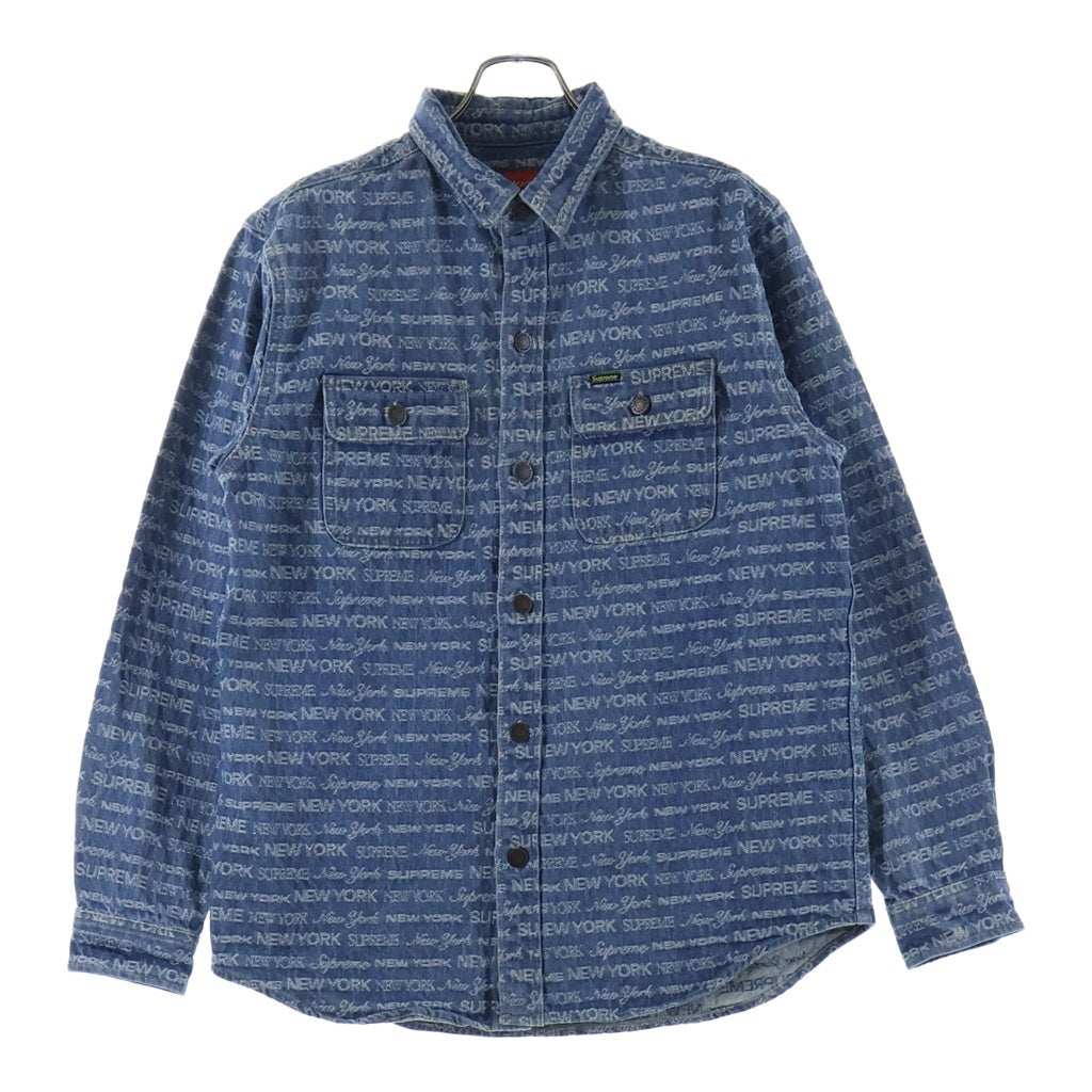 SUPREME(シュプリーム) 22AW Multi Type Jacquard Denim Shirt マルチタイプジャガードロゴ デニム長袖シャツ インディゴ