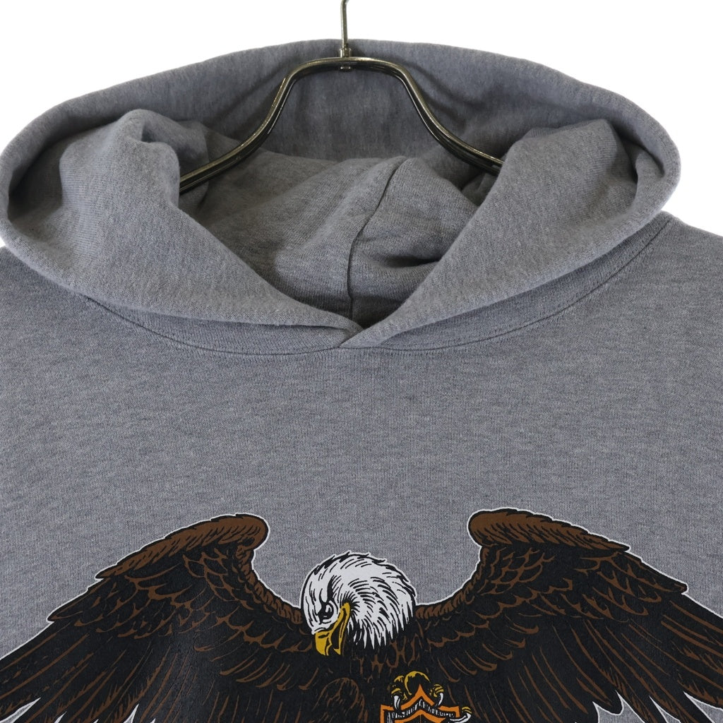 SUBCULTURE(サブカルチャー) 23AW EMBLEM EAGLE HOODIE エンブレム/イーグル プリントロゴ スウェットプルオーバーパーカー グレー SCHPA231