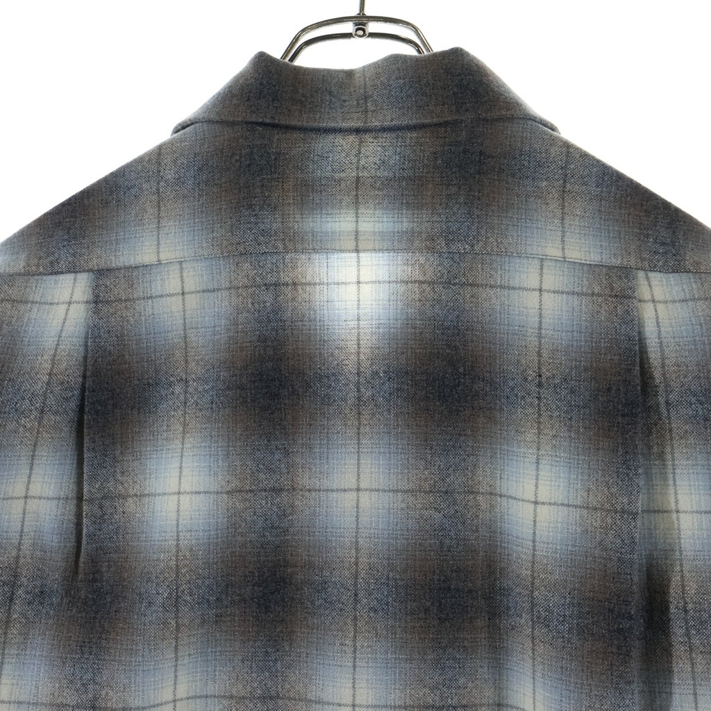 SUBCULTURE(サブカルチャー) 23AW Wool Check Shirts ウール チェック 長袖シャツ グレー SCSHA2304
