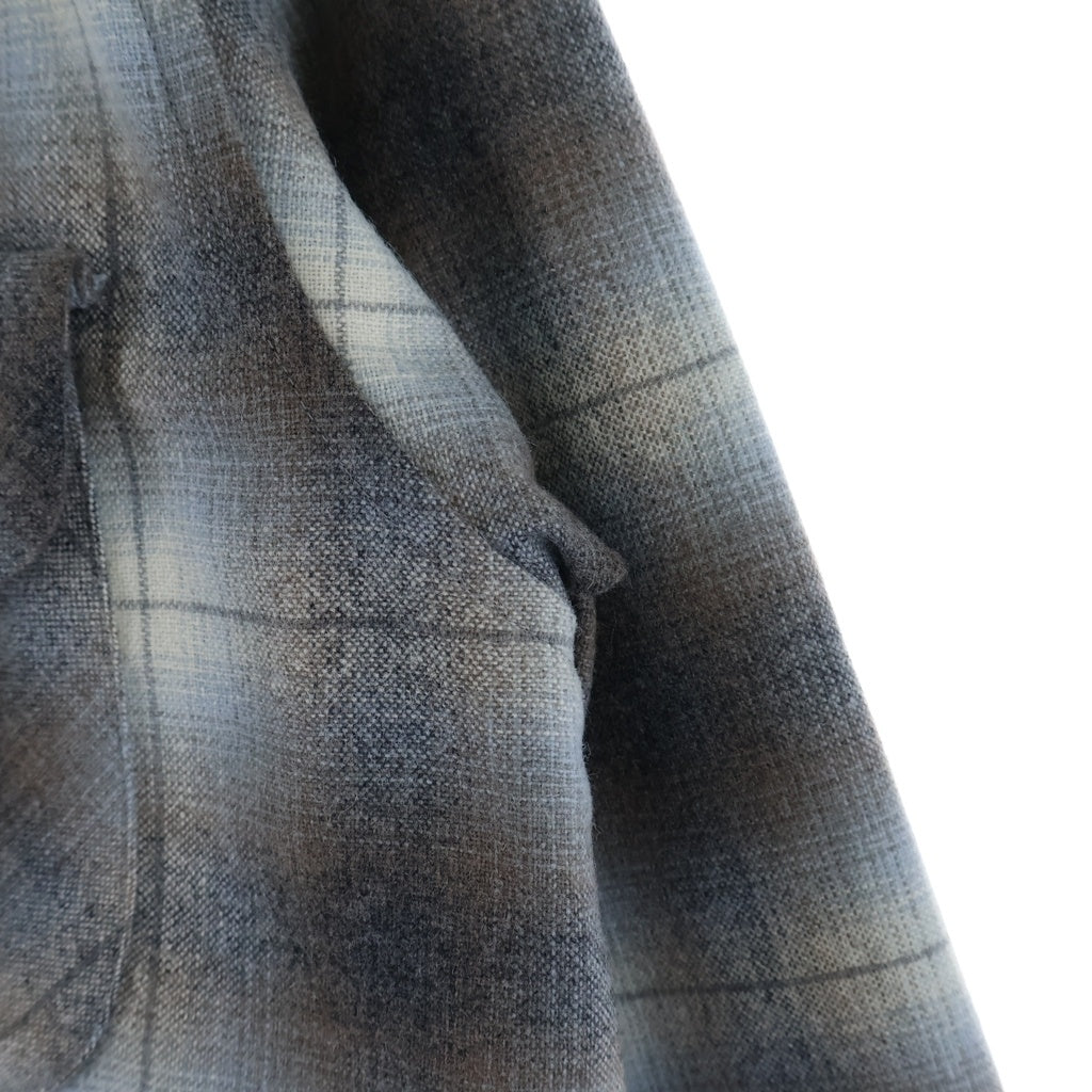 SUBCULTURE(サブカルチャー) 23AW Wool Check Shirts ウール チェック 長袖シャツ グレー SCSHA2304