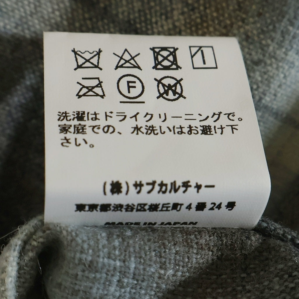 SUBCULTURE(サブカルチャー) 23AW Wool Check Shirts ウール チェック 長袖シャツ グレー SCSHA2304