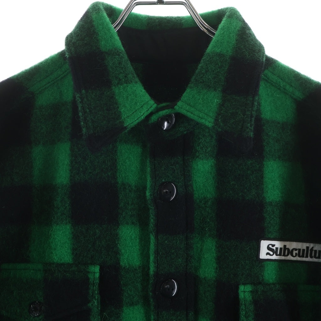 SUBCULTURE(サブカルチャー) 24AW BUFFALO CHECK JACKET バッファロー ウールチェックジャケット ブラック/グリーン SCJK-A2404