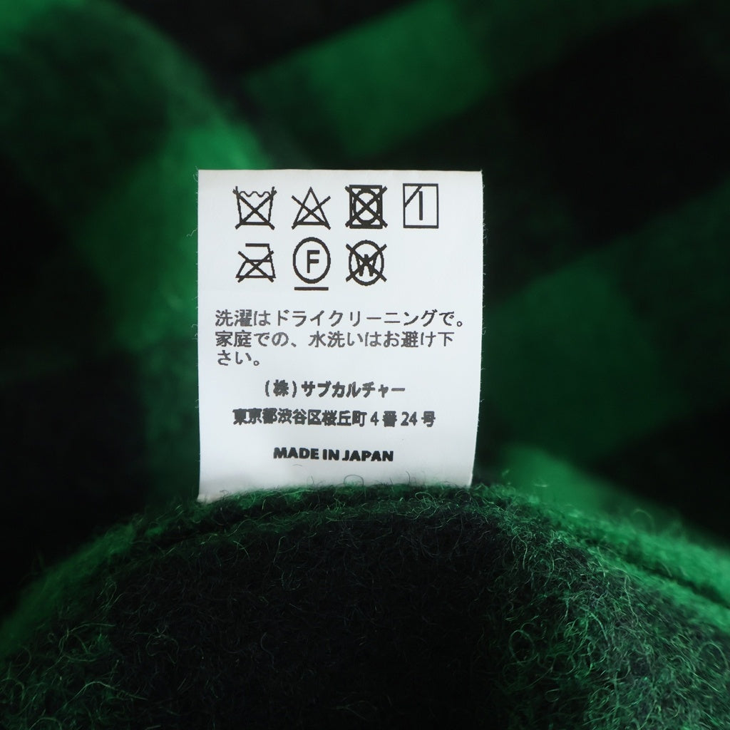 SUBCULTURE(サブカルチャー) 24AW BUFFALO CHECK JACKET バッファロー ウールチェックジャケット ブラック/グリーン SCJK-A2404