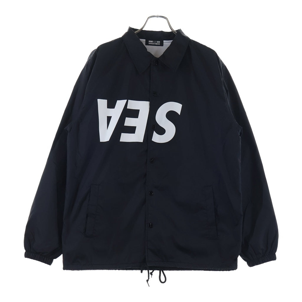 WIND AND SEA(ウィンダンシー) 23AW ×GOD SELECTION XXX COACH JACKET ゴッドセレクションXXX プリントロゴ ナイロンコーチジャケット ブラック