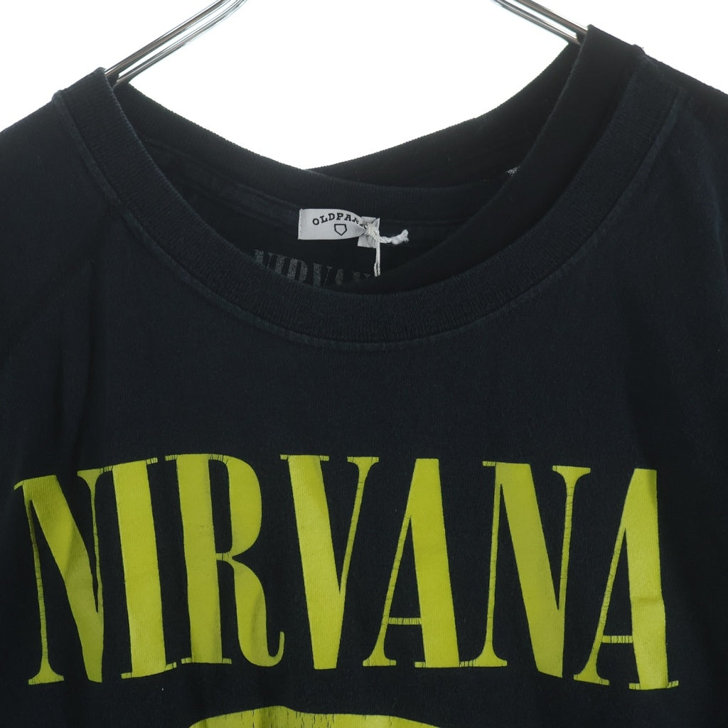 OLD PARK(オールドパーク) CROSS TEE ニルヴァーナ/ガンズアンドローゼス ドッキング 半袖Tシャツ カットソー ブラック