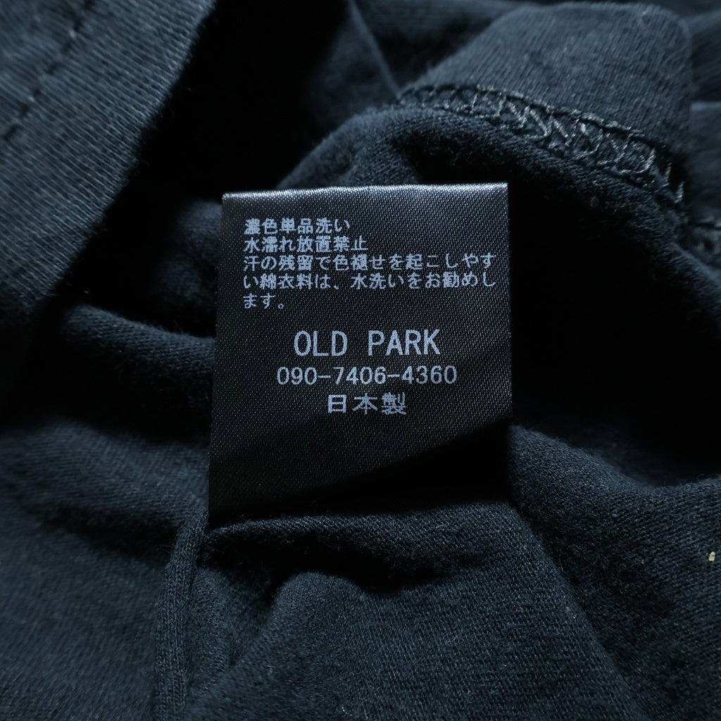 OLD PARK(オールドパーク) CROSS TEE ニルヴァーナ/ビートルズ ドッキング 半袖Tシャツ カットソー ブラック