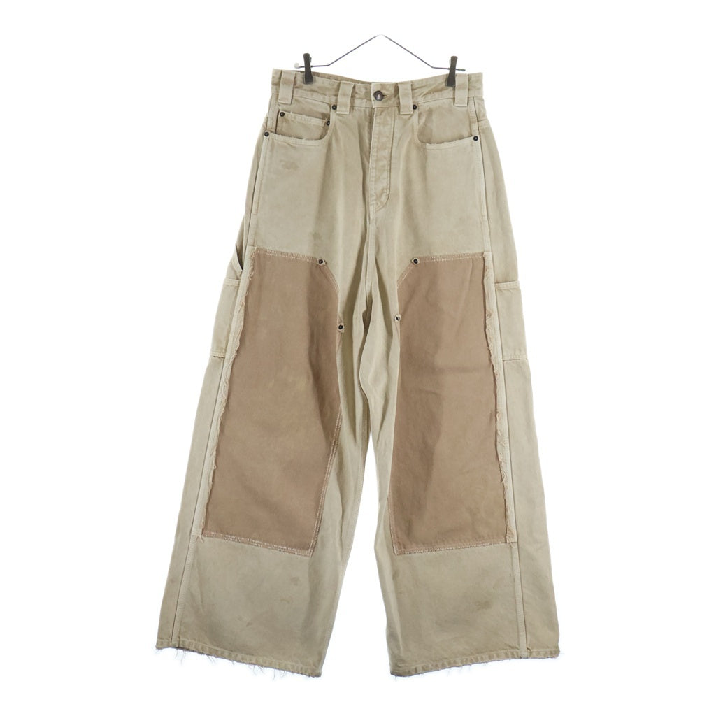 BALENCIAGA バレンシアガ 25SS ダブルニー ペンター バギーパンツ トラウザー ベージュ 838672 TSWB2 BALENCIAGA(バレンシアガ) 25SS ダブルニー ペンター バギーパンツ
