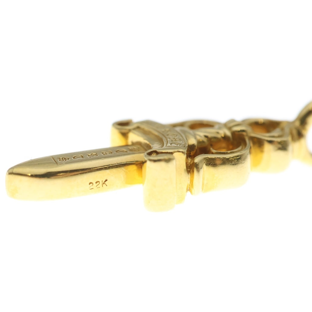 CHROME HEARTS(クロムハーツ) 22K DOUBLE DAGGER ダブルダガー ネックレストップ ゴールド