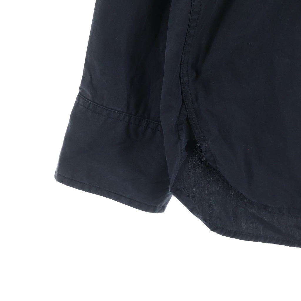 RALPH LAUREN PURPLE LABEL(ラルフローレン パープルレーベル) Sueded Poplin Shirt スウェードポプリン ミリタリー長袖シャツ ブラック