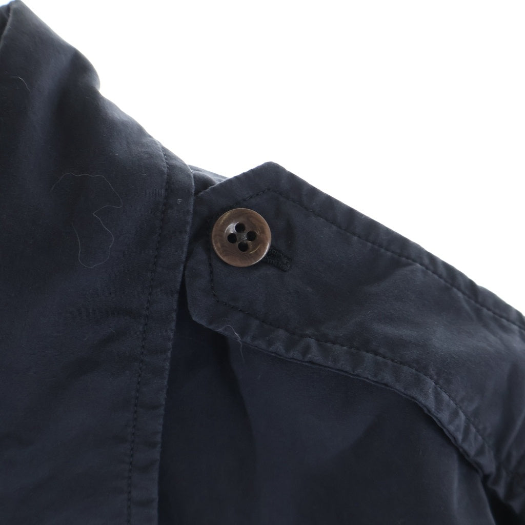 RALPH LAUREN PURPLE LABEL(ラルフローレン パープルレーベル) Sueded Poplin Shirt スウェードポプリン ミリタリー長袖シャツ ブラック