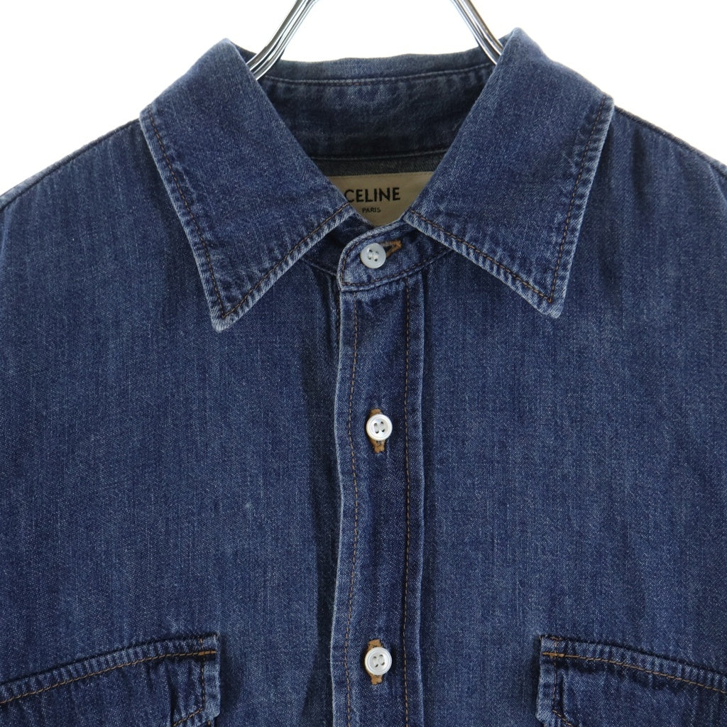 CELINE(セリーヌ) ウエスタン デニム長袖シャツ インディゴ 2T040208I