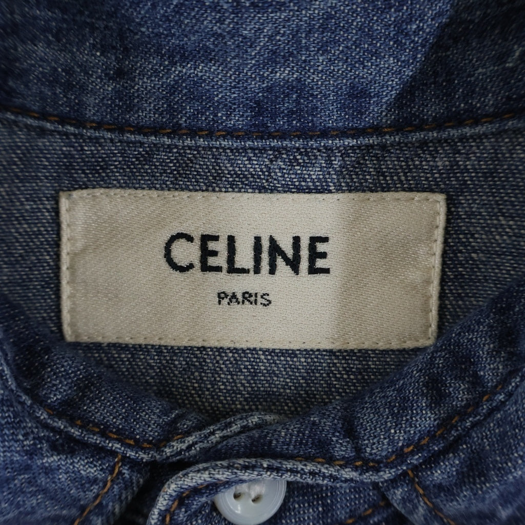 CELINE(セリーヌ) ウエスタン デニム長袖シャツ インディゴ 2T040208I