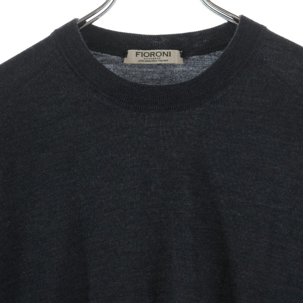 NO BRAND(ノーブランド) FIORONI(フィオローニ)ウールニット セーター 薄手 無地 ダークグレー