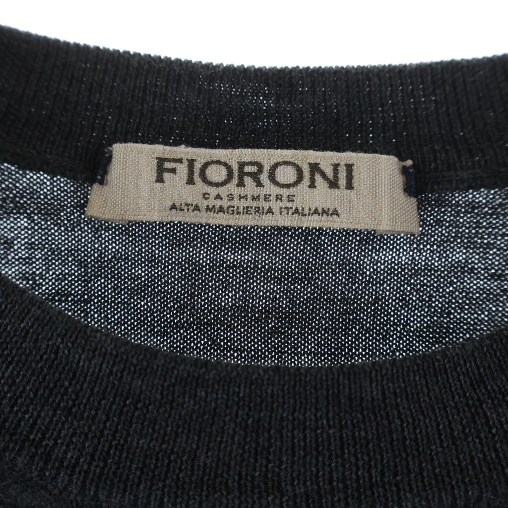 NO BRAND(ノーブランド) FIORONI(フィオローニ)ウールニット セーター 薄手 無地 ダークグレー
